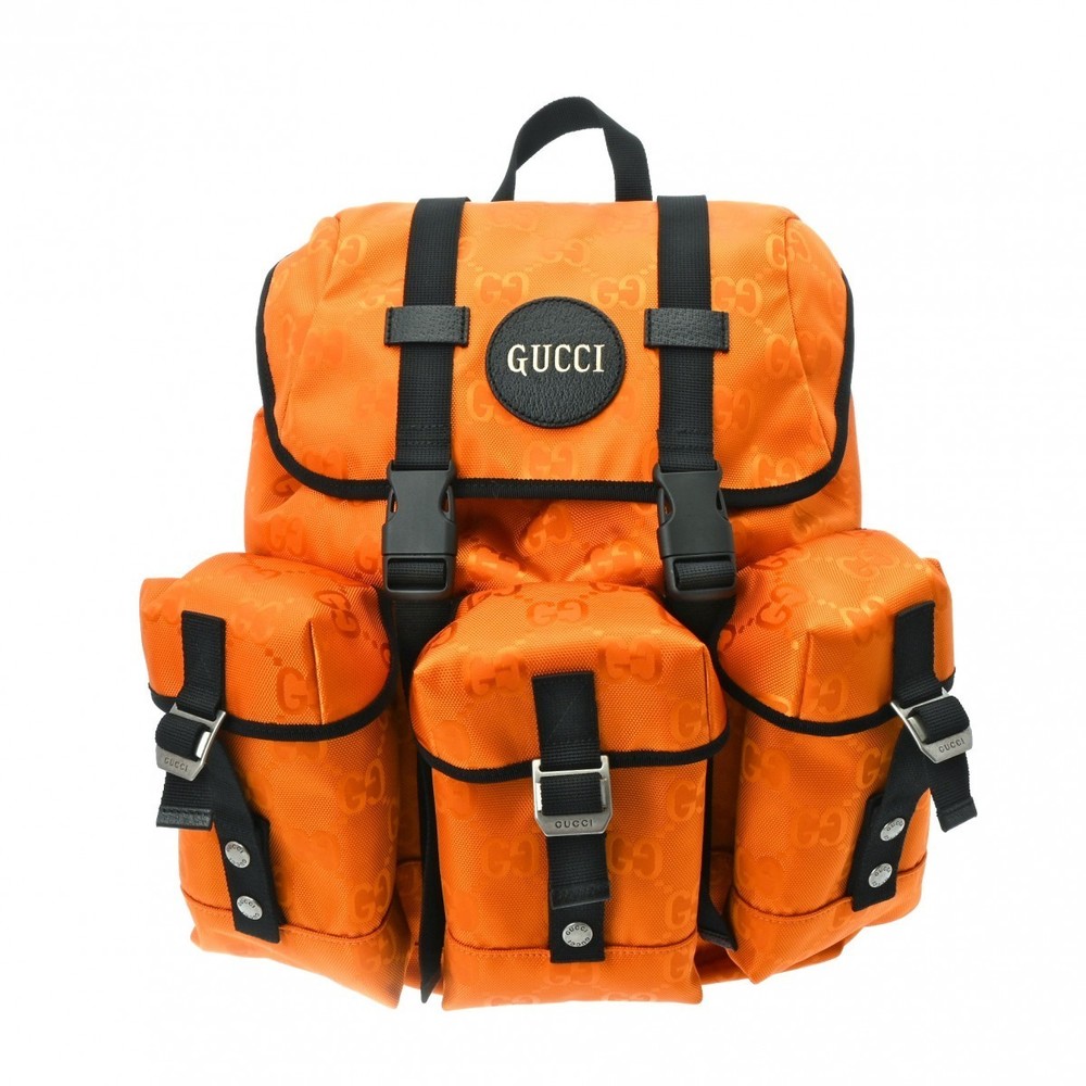 Gucci Pattern Orange Gg Nylon Backpack - image 2